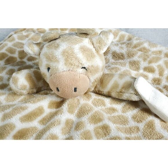 Carter's Giraffe Lovey Security Blanket Pacifier Holder Tan White Soft Plush - Picture 5 of 10